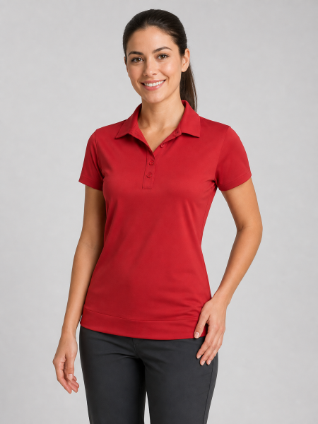 Playera Polo Dry-Fit Dama, Roja